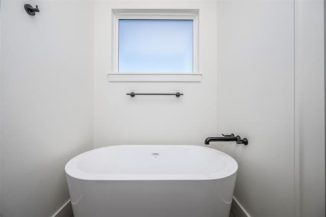 bathroom featuring a washtub