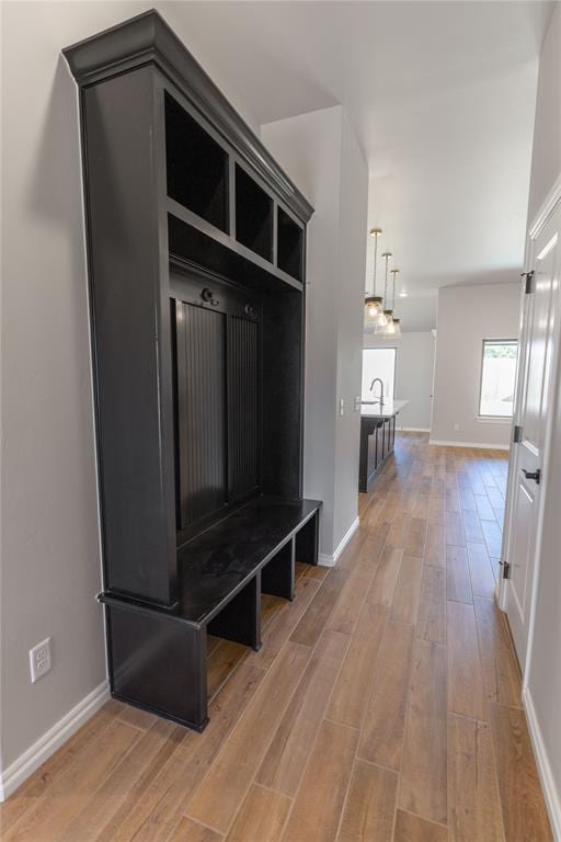 mudroom featuring hardwood / wood-style floors