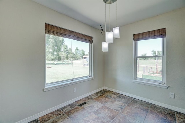 view of unfurnished dining area