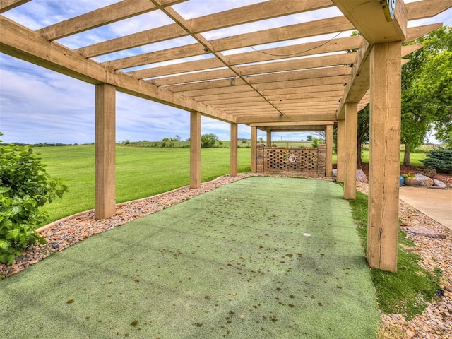 view of patio with a pergola