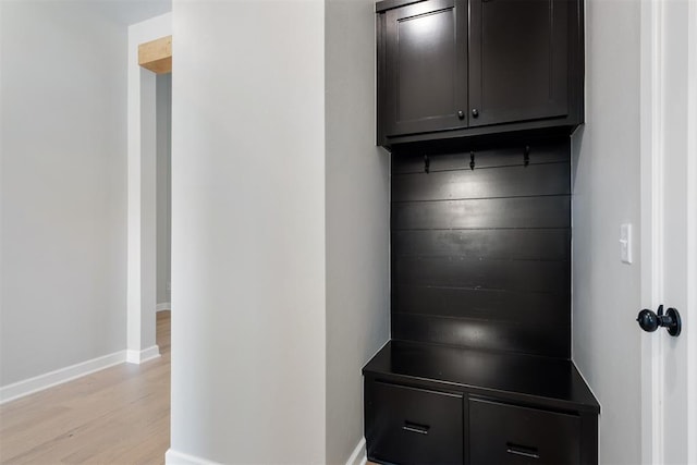 mudroom with light wood-type flooring