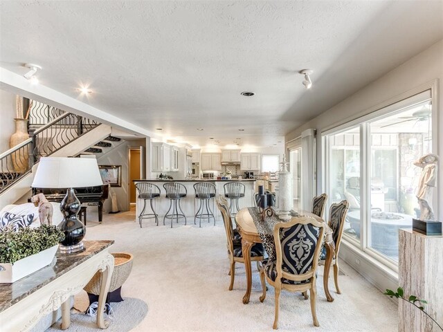 view of carpeted dining room