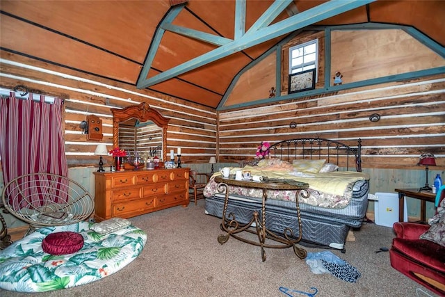 344586 E 860th Rd, Chandler, OK 74834 - bedroom with carpet and high vaulted ceiling