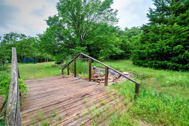 344586 E 860th Rd, Chandler, OK 74834 - deck featuring a lawn