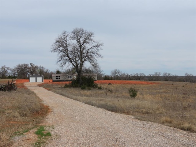 view of street featuring a rural view