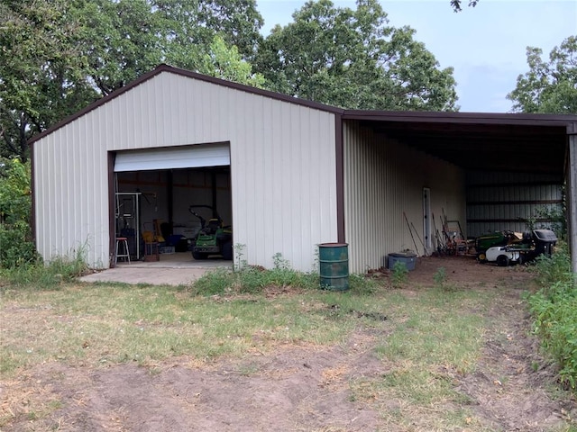 view of garage