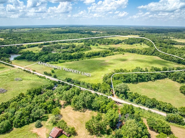355650 E 990th Rd, Prague, OK 74864 - aerial view of sparsely populated area featuring property boundaries highlighted