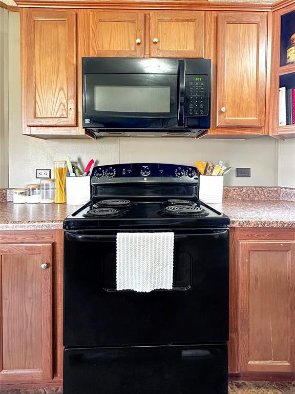 kitchen featuring black appliances