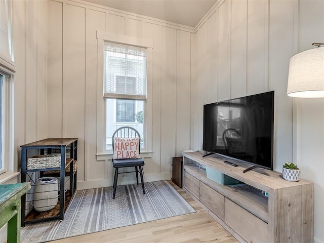 interior space with light hardwood / wood-style flooring and a healthy amount of sunlight