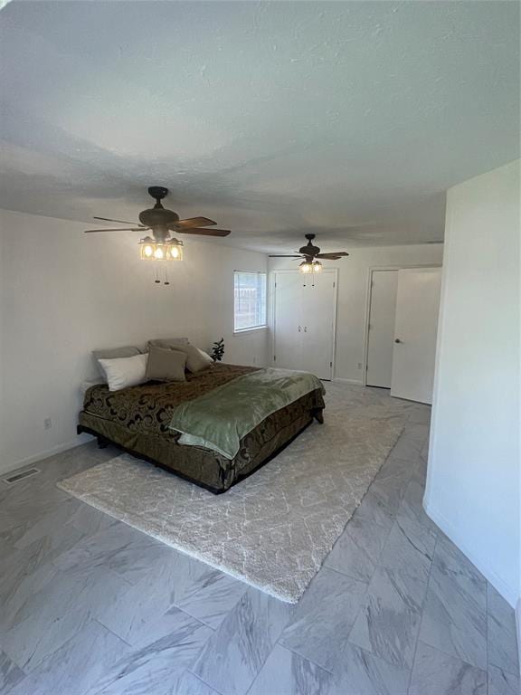 unfurnished bedroom with ceiling fan