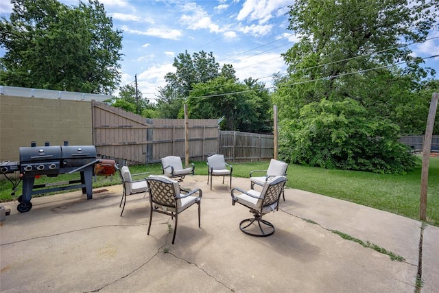 view of patio with grilling area