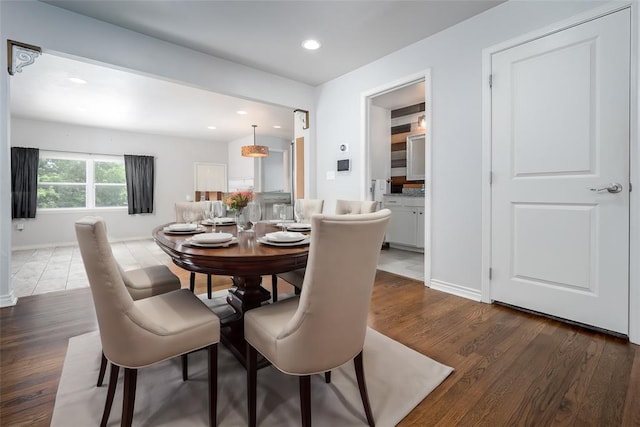 dining room featuring dark wood-type flooring