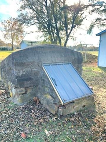 view of storm shelter