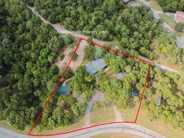 4545 Chickasaw Trl, Sulphur, OK 73086 - aerial view of property and surrounding area featuring property parcel outlined
