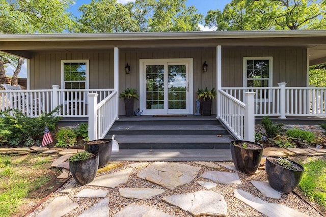 property entrance with a porch