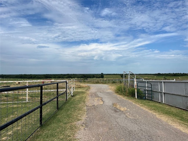 view of street featuring a rural view