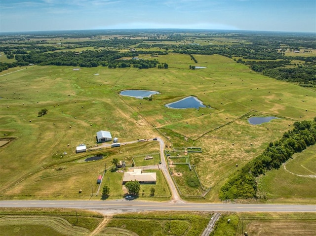 drone / aerial view with a rural view