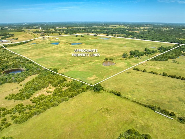 drone / aerial view featuring a rural view