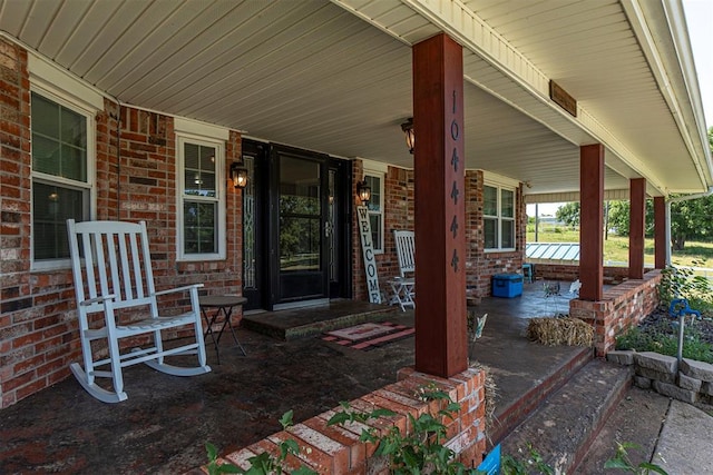 view of patio with covered porch