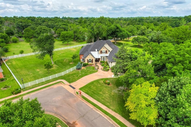 bird's eye view featuring a rural view