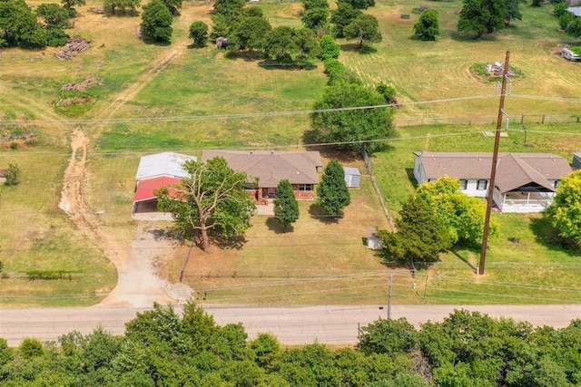 drone / aerial view with a rural view