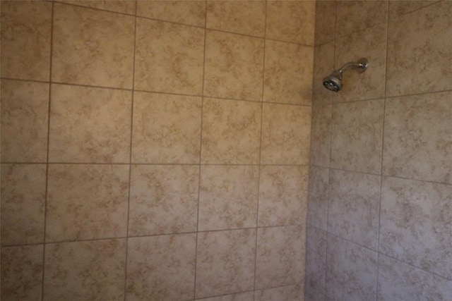 room details featuring a tile shower