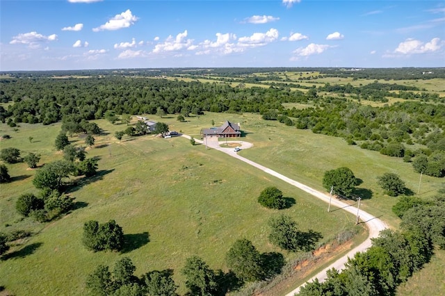 aerial view featuring a rural view