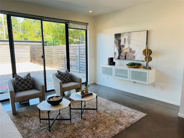 living room featuring plenty of natural light