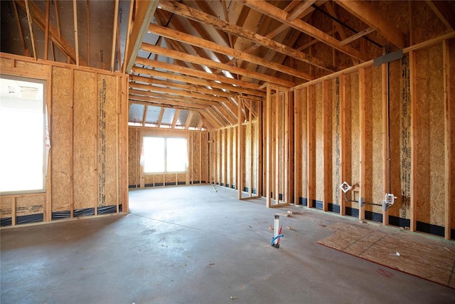 miscellaneous room with vaulted ceiling