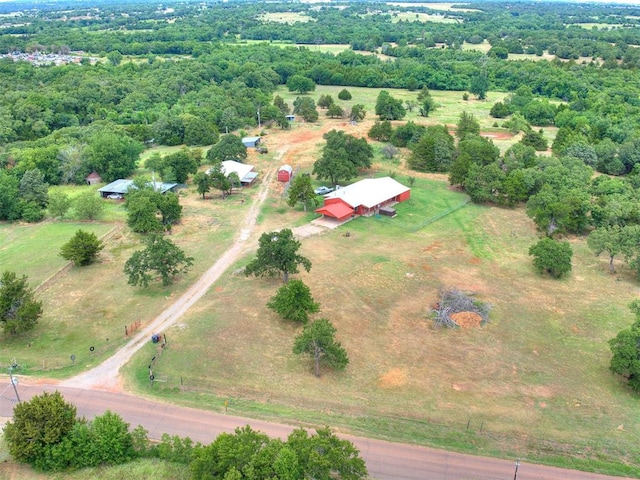 bird's eye view featuring a rural view