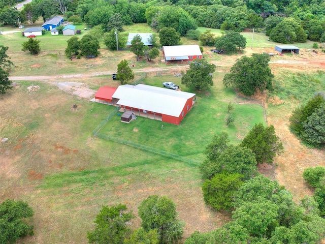 drone / aerial view with a rural view