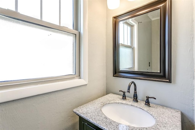 bathroom with vanity and a wealth of natural light