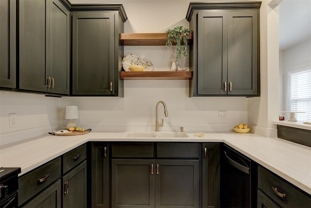 kitchen featuring black dishwasher and sink