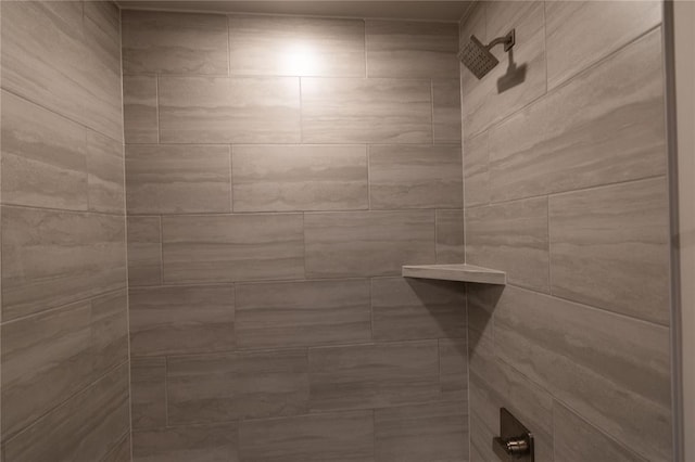 interior details with tiled shower