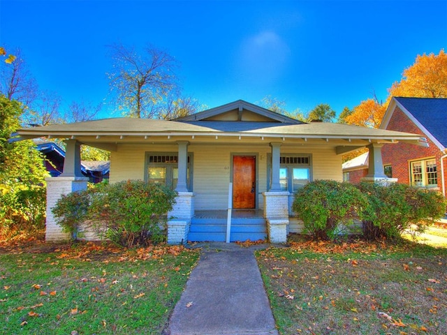 bungalow-style house with covered porch