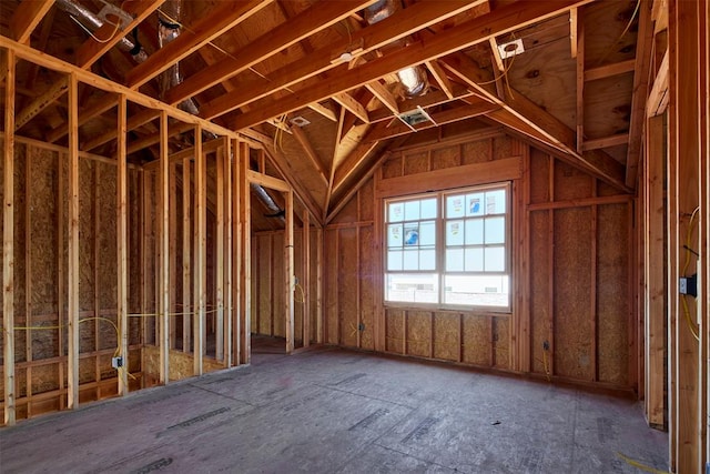 miscellaneous room with vaulted ceiling