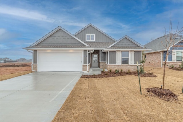 craftsman inspired home with a garage