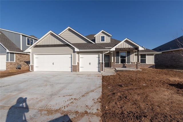 craftsman inspired home with a garage