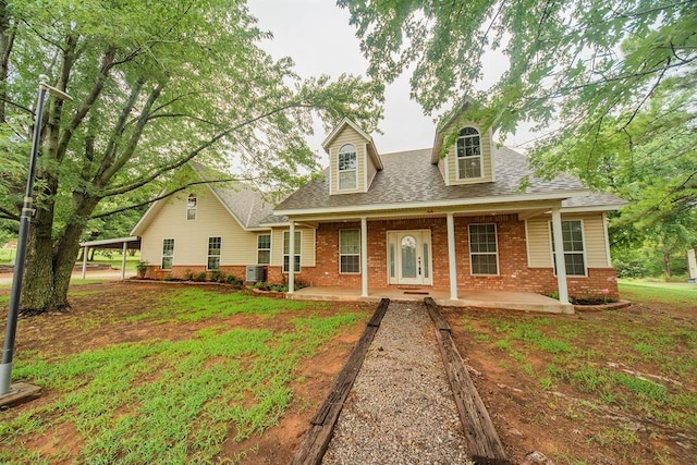 view of new england style home