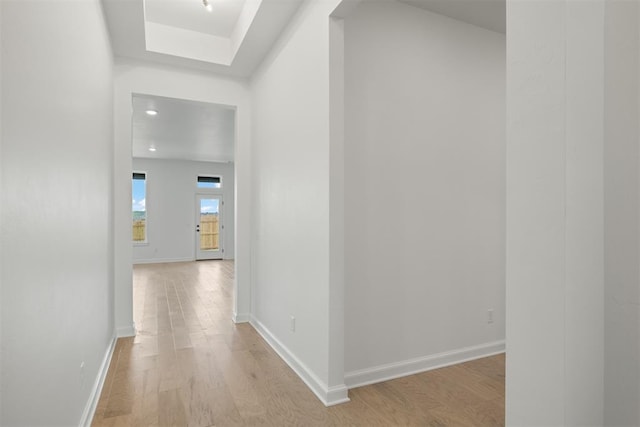 hall featuring light hardwood / wood-style floors