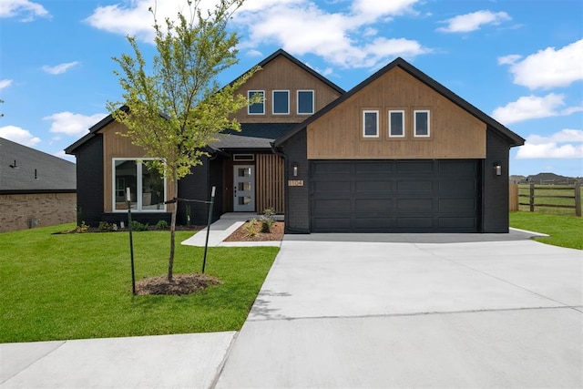 craftsman-style home with a front lawn