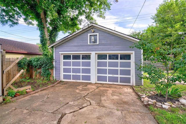 view of garage