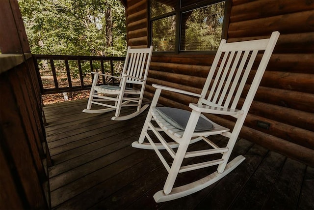 wooden deck with covered porch