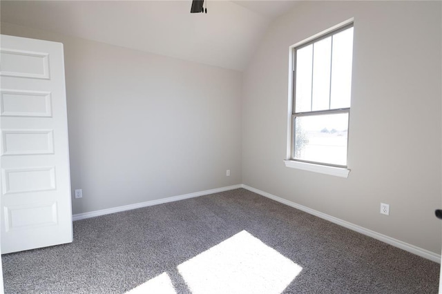 bonus room featuring vaulted ceiling and carpet