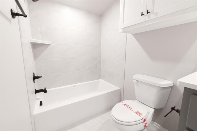 1733 Taines Turn, Norman, OK 73072 - bathroom with tile patterned floors, toilet, vanity, and bathtub / shower combination