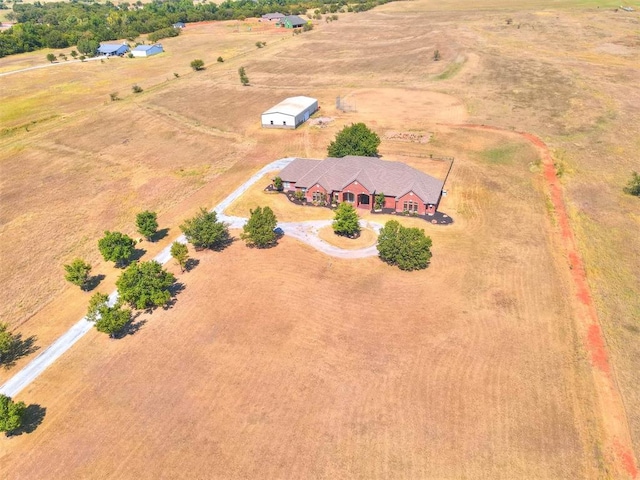 drone / aerial view with a rural view