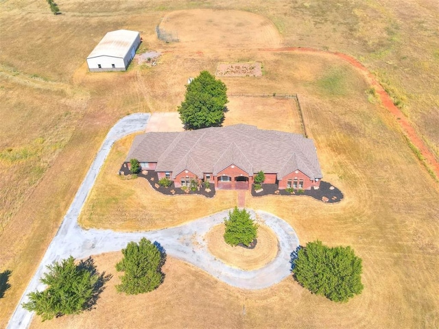 drone / aerial view featuring a rural view