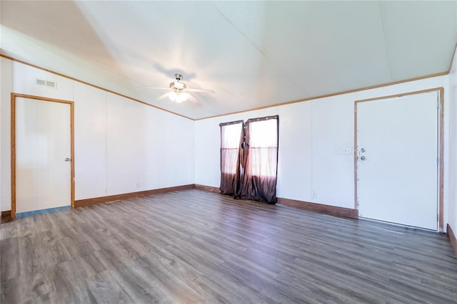 306 E Ninth St, Leedey, OK 73654 - unfurnished room with ceiling fan and wood finished floors