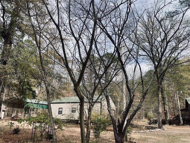 view of yard featuring a carport