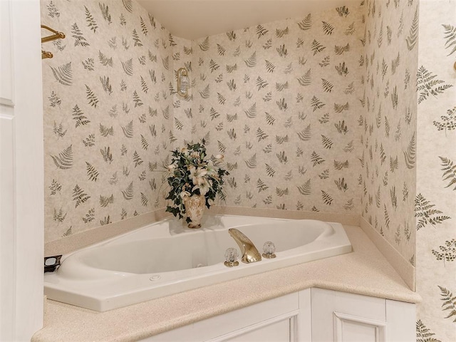 bathroom featuring a tub to relax in